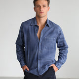 Square Modern Seams Shirt Dark Blue