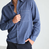 Square Modern Seams Shirt Dark Blue