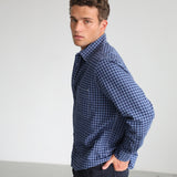 Square Modern Seams Shirt Dark Blue