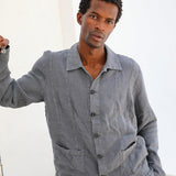 Guayabera Linen Jacket Dark Grey