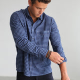 Square Modern Seams Shirt Dark Blue