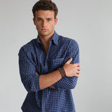 Square Modern Seams Shirt Dark Blue