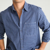 Square Modern Seams Shirt Dark Blue