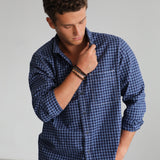 Square Modern Seams Shirt Dark Blue