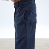 Linen Button Comfy Pants Blue