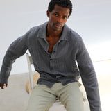 Guayabera Linen Jacket Dark Grey