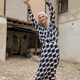 Buttons Blouse Blue & White