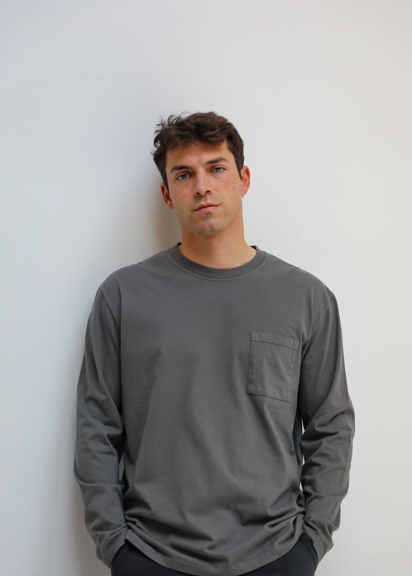 Soft Long Trendy T-shirt Dark Grey