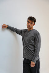 Soft Long Trendy T-shirt Dark Grey