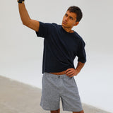 Short Comfy Linen Stripes Blue