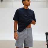 Short Comfy Linen Stripes Blue