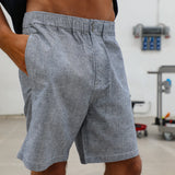 Short Comfy Linen Stripes Blue