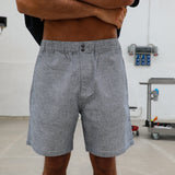Short Comfy Linen Stripes Blue