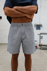 Short Comfy Linen Stripes Blue