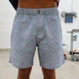 Short Comfy Linen Stripes Blue