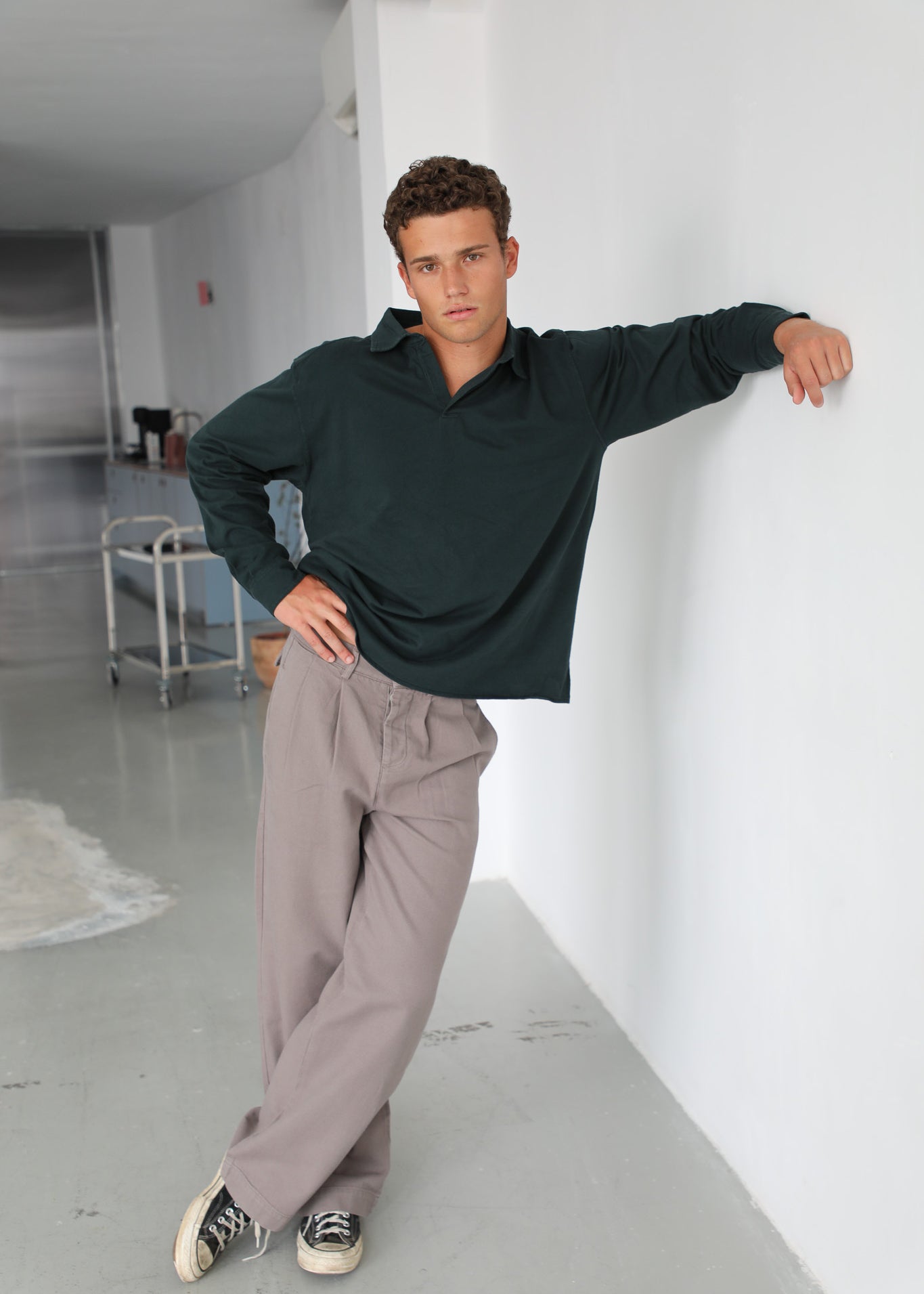 Wide Retro Comfy Pants Grey