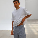 Short Comfy Linen Stripes Blue
