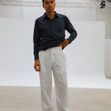 Retro Pleated Pants Natural