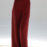 Flow Cupro Silk Pants Burgundy