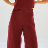 Flow Cupro Silk Pants Burgundy