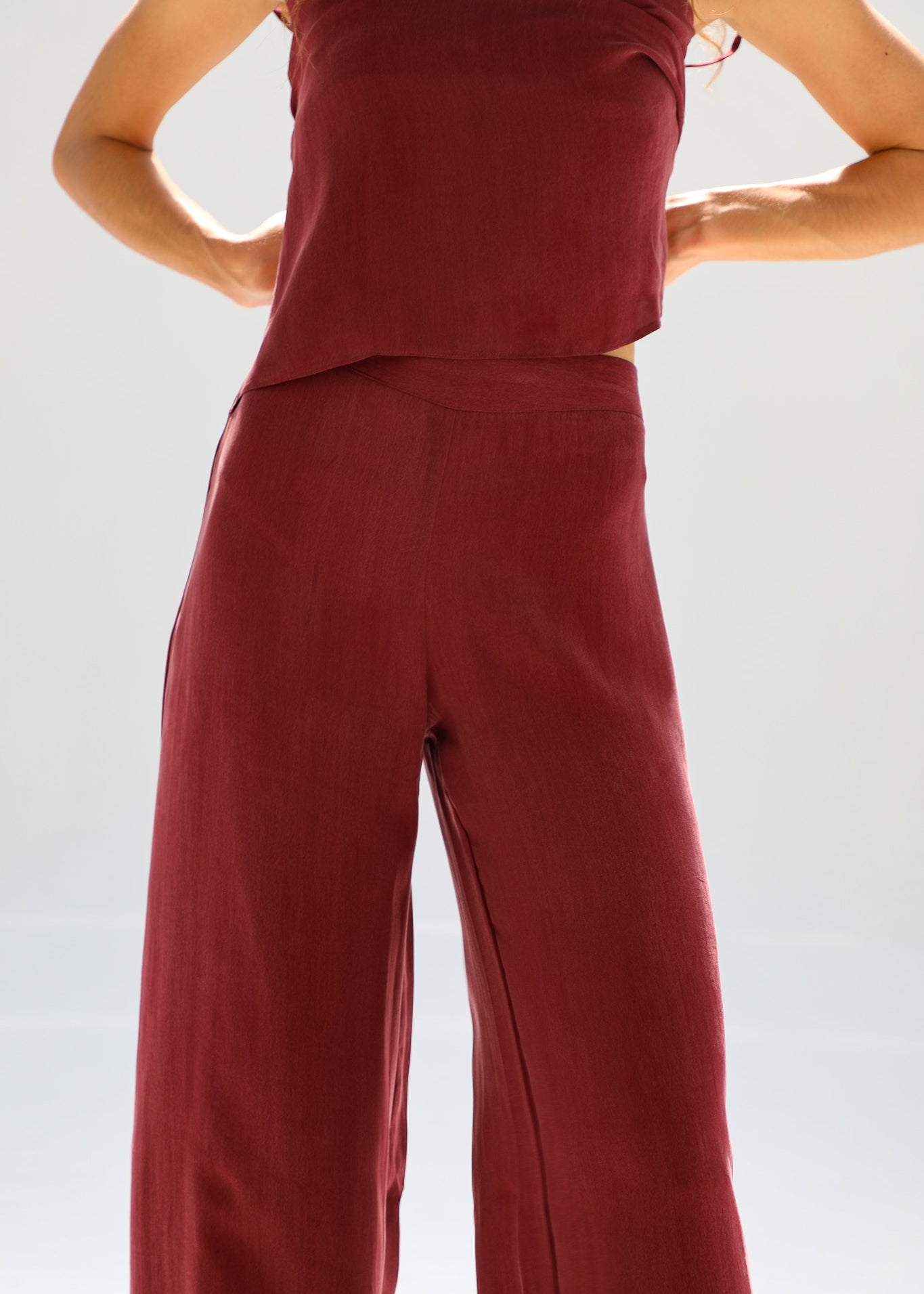 Flow Cupro Silk Pants Burgundy