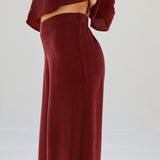 Flow Cupro Silk Pants Burgundy