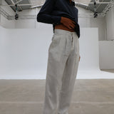Retro Pleated Pants Natural