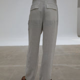 Retro Pleated Pants Natural