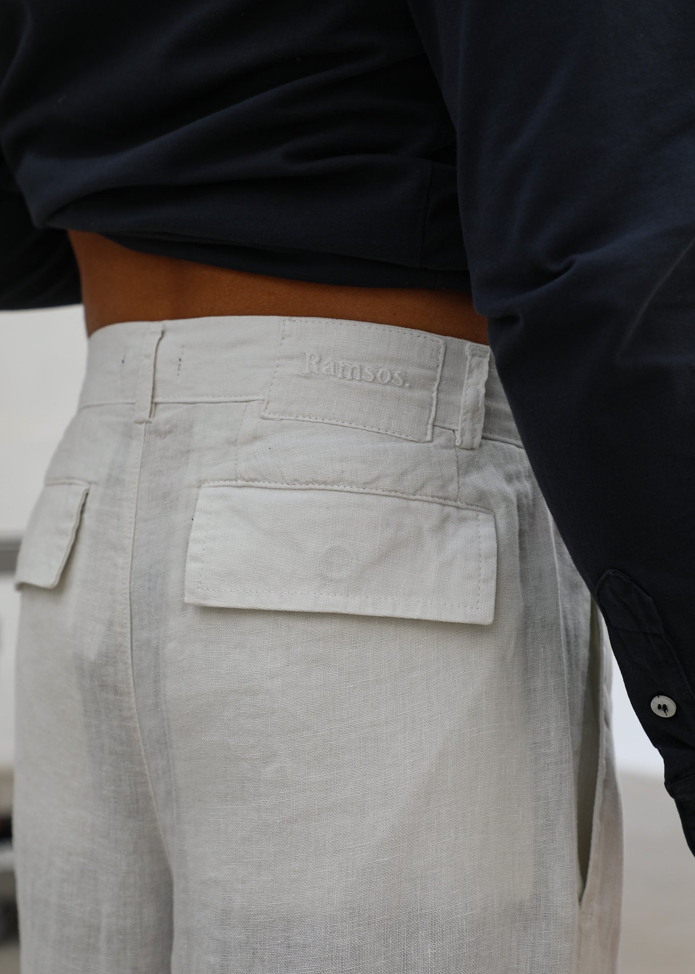Retro Pleated Pants Natural