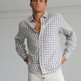 Square Shirt Grey & White