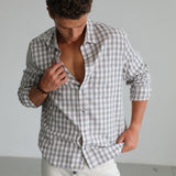 Square Shirt Grey & White