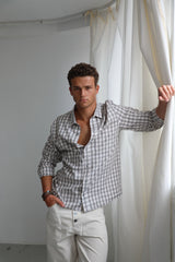 Square Shirt Grey & White