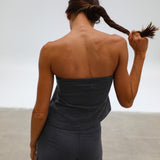 Linen Bandeau Top Grey