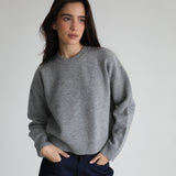 Round Knit Sweater Grey