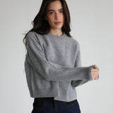 Round Knit Sweater Grey