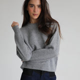 Round Knit Sweater Grey