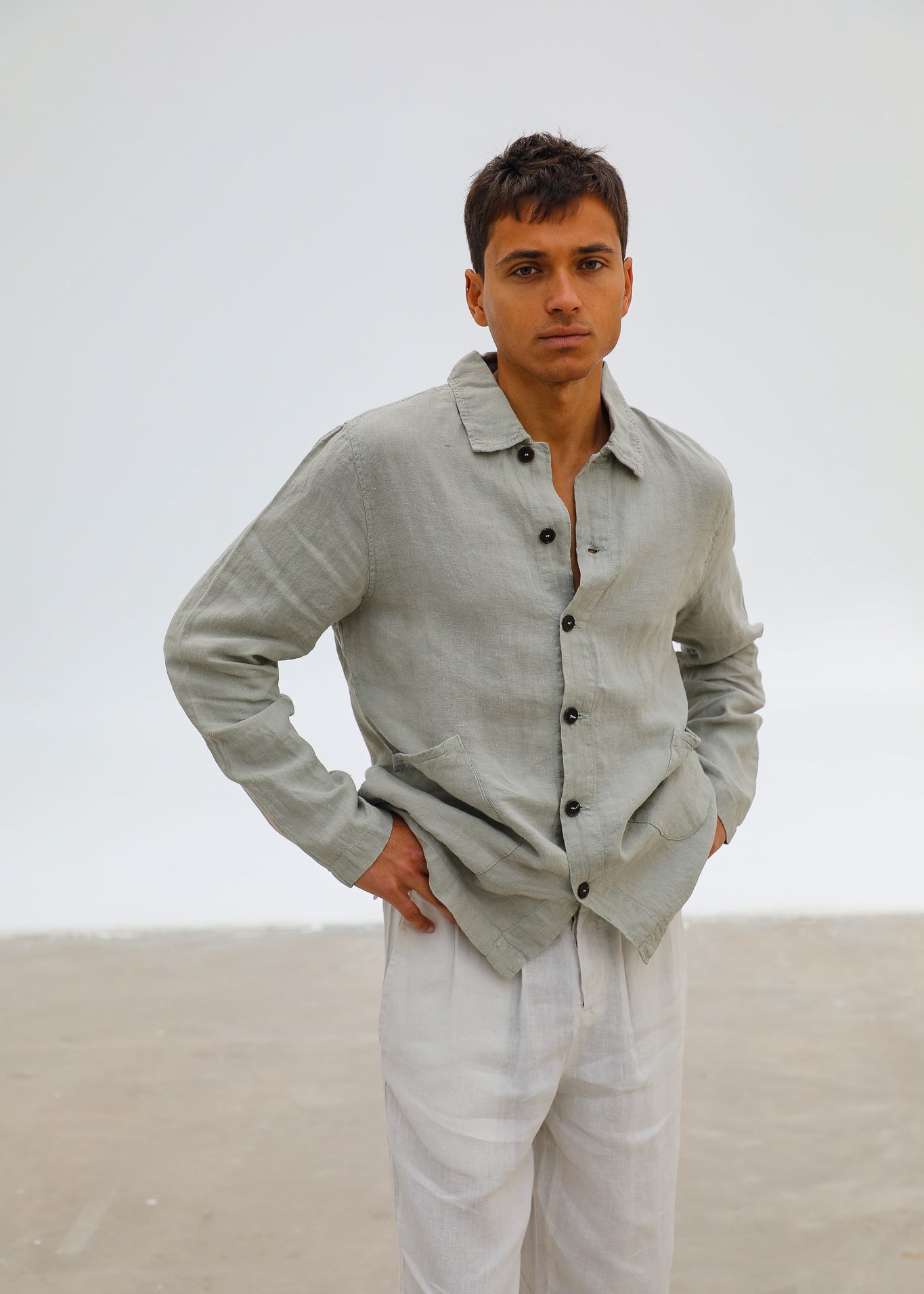 Linen Jacket Light Grey