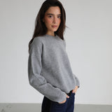 Round Knit Sweater Grey
