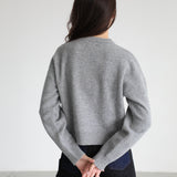 Round Knit Sweater Grey