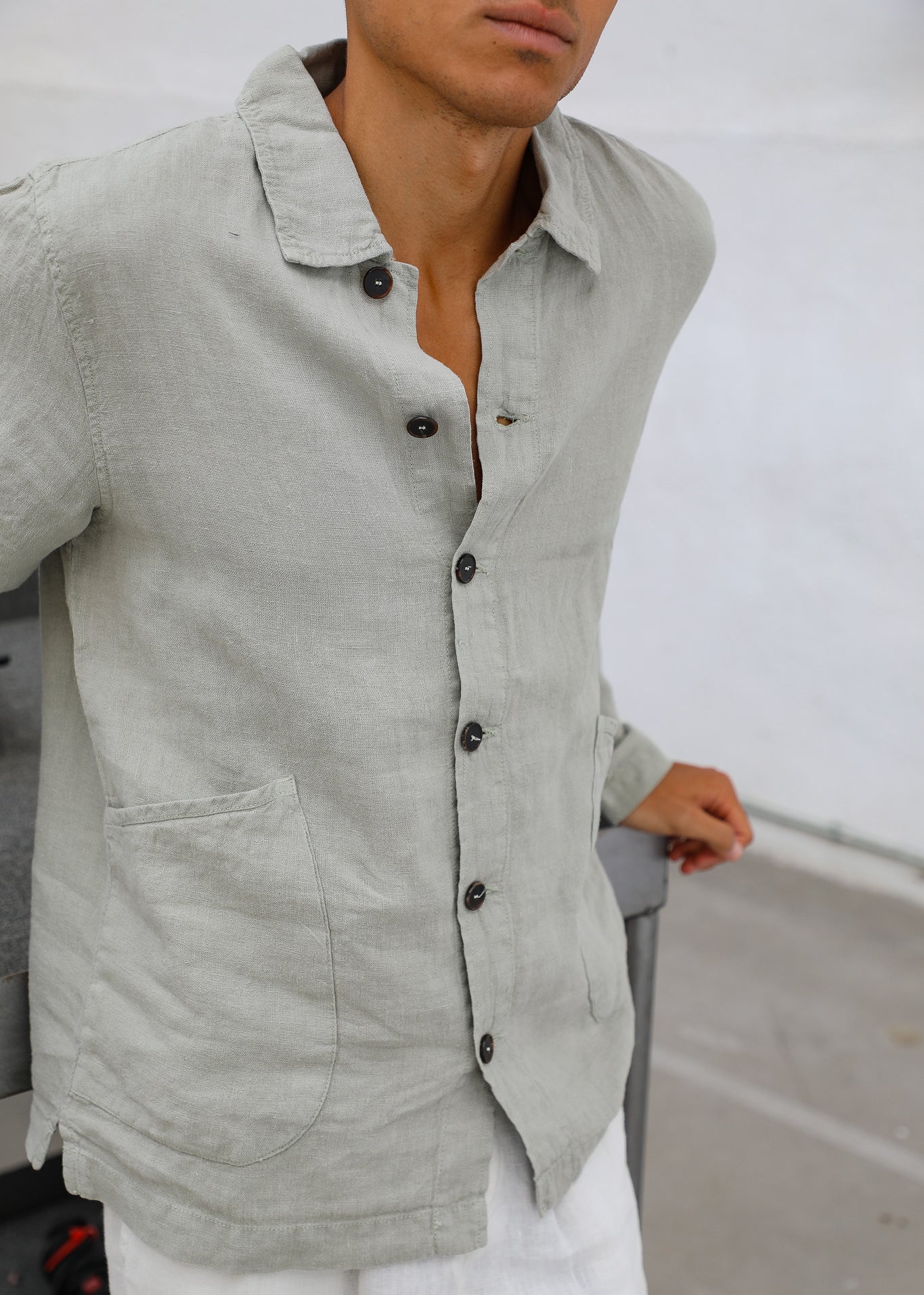 Linen Jacket Light Grey