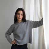 Round Knit Sweater Grey