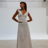 Maxi Linen Skirt Beige