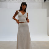 Maxi Linen Skirt Beige
