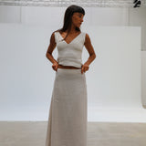 Maxi Linen Skirt Beige