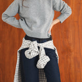 Round Knit Sweater Grey