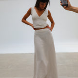 Maxi Linen Skirt Beige