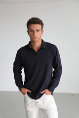 Soft Modern Side Pocket Polo Dark Navy