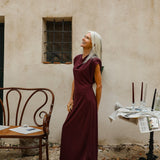 Draped Dress Burgundy