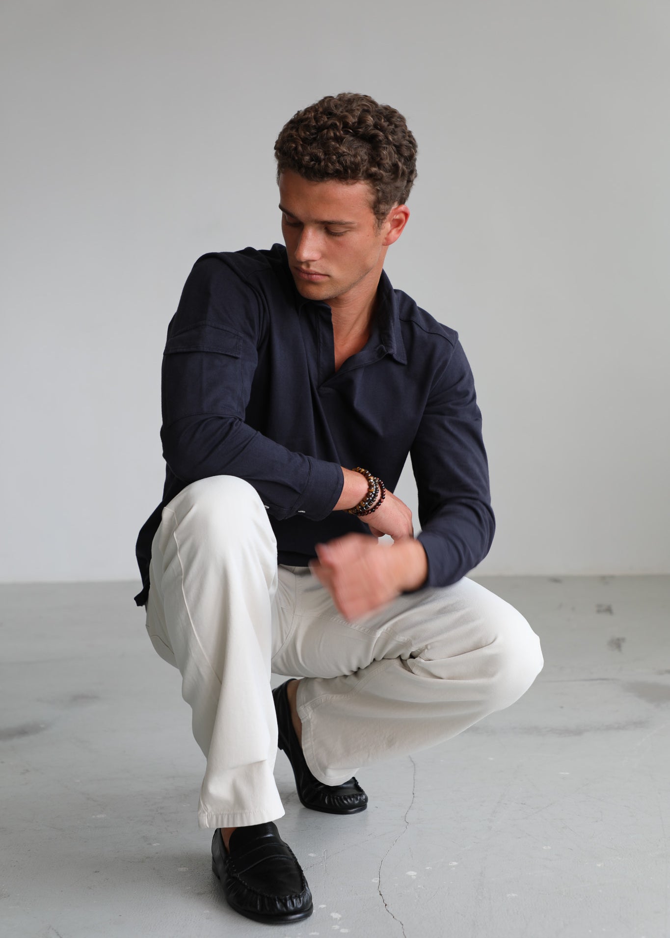 Soft Modern Side Pocket Polo Dark Navy
