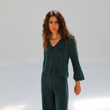 Flow Cupro Silk Top Green